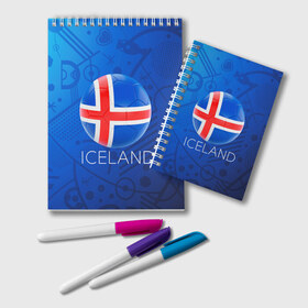 Блокнот с принтом Исландия в Петрозаводске, 100% бумага | 48 листов, плотность листов — 60 г/м2, плотность картонной обложки — 250 г/м2. Листы скреплены удобной пружинной спиралью. Цвет линий — светло-серый
 | Тематика изображения на принте: euro 2016