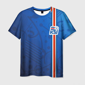 Мужская футболка 3D с принтом Форма сборной Исландии по футболу в Петрозаводске, 100% полиэфир | прямой крой, круглый вырез горловины, длина до линии бедер | euro 2016