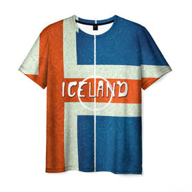 Мужская футболка 3D с принтом Исландия в Петрозаводске, 100% полиэфир | прямой крой, круглый вырез горловины, длина до линии бедер | euro 2016