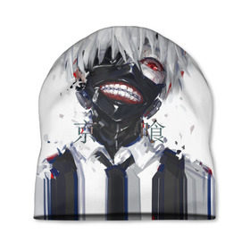 Шапка 3D с принтом Токийский гуль маска в Петрозаводске, 100% полиэстер | универсальный размер, печать по всей поверхности изделия | анима | аниме | анимэ | арт | гой | гуль | манга | маска | токийский