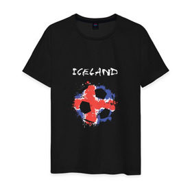 Мужская футболка хлопок с принтом Сборная Исландии в Петрозаводске, 100% хлопок | прямой крой, круглый вырез горловины, длина до линии бедер, слегка спущенное плечо. | исландия