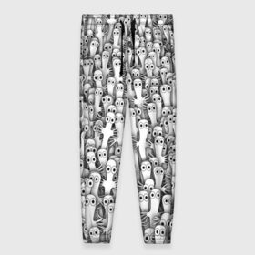 Женские брюки 3D с принтом Хатифнатты в Петрозаводске, полиэстер 100% | прямой крой, два кармана без застежек по бокам, с мягкой трикотажной резинкой на поясе и по низу штанин. В поясе для дополнительного комфорта — широкие завязки | moomintroll | мумми тролль