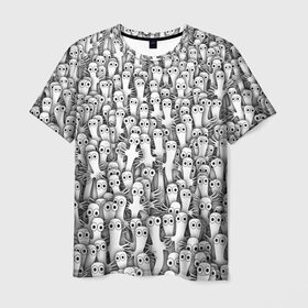 Мужская футболка 3D с принтом Хатифнатты в Петрозаводске, 100% полиэфир | прямой крой, круглый вырез горловины, длина до линии бедер | Тематика изображения на принте: moomintroll | мумми тролль