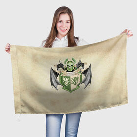 Флаг 3D с принтом Игра Престолов Герб 1 в Петрозаводске, 100% полиэстер | плотность ткани — 95 г/м2, размер — 67 х 109 см. Принт наносится с одной стороны | 
