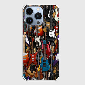 Чехол для iPhone 13 Pro с принтом Электрогитары в Петрозаводске,  |  | Тематика изображения на принте: fender | ibanez | ltd | stratocaster | гитара | инструмент | музыка | рок