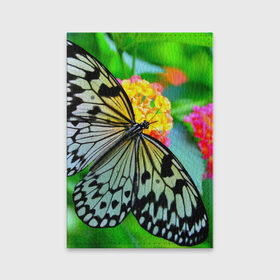 Обложка для паспорта матовая кожа с принтом Бабочка в Петрозаводске, натуральная матовая кожа | размер 19,3 х 13,7 см; прозрачные пластиковые крепления | бабочка | цветок | яркая