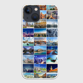 Чехол для iPhone 13 mini с принтом Страны мира (9х9) в Петрозаводске,  |  | азия | берлин | вегас | венеция | воспоминания | города | достопримечательности | европа | египет | калифорния | каникулы | лондон | милан | москва | ностальгия | нью йорк | отдых | отпуск | память