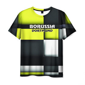 Мужская футболка 3D с принтом Borussia в Петрозаводске, 100% полиэфир | прямой крой, круглый вырез горловины, длина до линии бедер | 