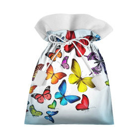 Подарочный 3D мешок с принтом Butterflies в Петрозаводске, 100% полиэстер | Размер: 29*39 см | Тематика изображения на принте: бабочки | белый | картинка | лето | природа | рисунок | розовый | цвета