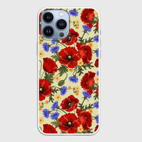 Чехол для iPhone 13 Pro Max с принтом Маки в Петрозаводске,  |  | Тематика изображения на принте: background | flower | nature | poppies | poppy | red | summer | wild | красные | лето | мак | маки | полевые | природа | фон | цветы