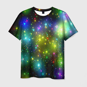 Мужская футболка 3D с принтом Звёзды в Петрозаводске, 100% полиэфир | прямой крой, круглый вырез горловины, длина до линии бедер | вселенная | галактика | звезды