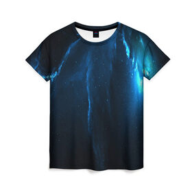 Женская футболка 3D с принтом Вселенная в Петрозаводске, 100% полиэфир ( синтетическое хлопкоподобное полотно) | прямой крой, круглый вырез горловины, длина до линии бедер | 3д | вселенная | гравитация | звезда | космос | новая