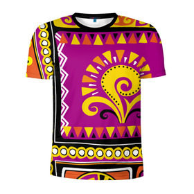 Мужская футболка 3D спортивная с принтом Африка в Петрозаводске, 100% полиэстер с улучшенными характеристиками | приталенный силуэт, круглая горловина, широкие плечи, сужается к линии бедра | Тематика изображения на принте: орнамент | цветной | этнический | этно | яркий