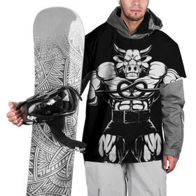 Накидка на куртку 3D с принтом Strongman в Петрозаводске, 100% полиэстер |  | bodybuilding | gym | house | know | power | бодибилдинг | бык | культуризм | сила | спорт | фитнес