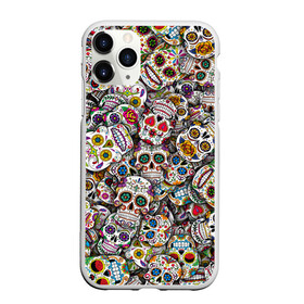 Чехол для iPhone 11 Pro Max матовый с принтом Мексиканские черепа в Петрозаводске, Силикон |  | calavera | sugar skull | день мертвых | мексика | традиция | узоры | цветы