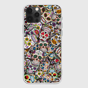 Чехол для iPhone 12 Pro Max с принтом Мексиканские черепа в Петрозаводске, Силикон |  | calavera | sugar skull | день мертвых | мексика | традиция | узоры | цветы