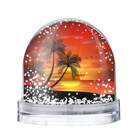 Снежный шар с принтом Закат 1 в Петрозаводске, Пластик | Изображение внутри шара печатается на глянцевой фотобумаге с двух сторон | море | отдых | отпуск | пальмы | пляж | солнце | туризм