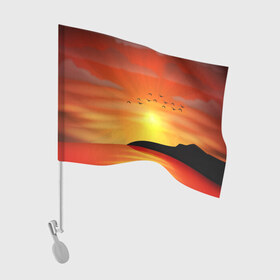 Флаг для автомобиля с принтом Закат 2 в Петрозаводске, 100% полиэстер | Размер: 30*21 см | море | отдых | отпуск | пляж | солнце | туризм | турист