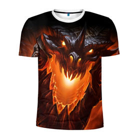 Мужская футболка 3D спортивная с принтом Огнедышащий дракон в Петрозаводске, 100% полиэстер с улучшенными характеристиками | приталенный силуэт, круглая горловина, широкие плечи, сужается к линии бедра | дракон | змей | монстр | огонь | пасть | пламя | прикольные картинки
