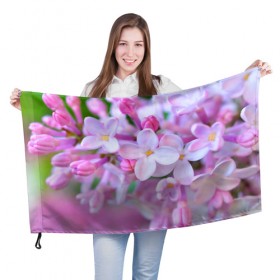 Флаг 3D с принтом Сирень в Петрозаводске, 100% полиэстер | плотность ткани — 95 г/м2, размер — 67 х 109 см. Принт наносится с одной стороны | лепестки | прикольные картинки | цветочки | цветы
