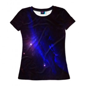 Женская футболка 3D с принтом Вселенная в Петрозаводске, 100% полиэфир ( синтетическое хлопкоподобное полотно) | прямой крой, круглый вырез горловины, длина до линии бедер | 3д | вселенная | гравитация | звезда | космос | новая