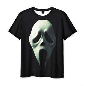 Мужская футболка 3D с принтом Крик в Петрозаводске, 100% полиэфир | прямой крой, круглый вырез горловины, длина до линии бедер | scream | крик | маска | ужастик | ужасы