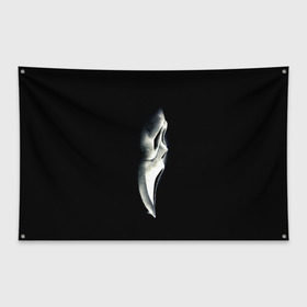 Флаг-баннер с принтом Крик в Петрозаводске, 100% полиэстер | размер 67 х 109 см, плотность ткани — 95 г/м2; по краям флага есть четыре люверса для крепления | scream | крик | маска | ужастик | ужасы