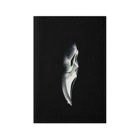 Обложка для паспорта матовая кожа с принтом Крик в Петрозаводске, натуральная матовая кожа | размер 19,3 х 13,7 см; прозрачные пластиковые крепления | Тематика изображения на принте: scream | крик | маска | ужастик | ужасы