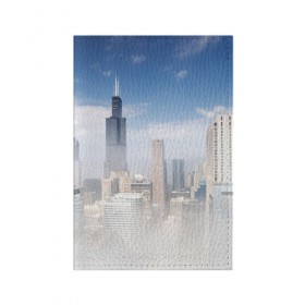 Обложка для паспорта матовая кожа с принтом Chicago в Петрозаводске, натуральная матовая кожа | размер 19,3 х 13,7 см; прозрачные пластиковые крепления | Тематика изображения на принте: 