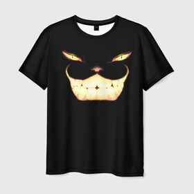 Мужская футболка 3D с принтом Чеширский кот в Петрозаводске, 100% полиэфир | прямой крой, круглый вырез горловины, длина до линии бедер | кот | кошка