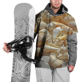 Накидка на куртку 3D с принтом ракушки на песке в Петрозаводске, 100% полиэстер |  | Тематика изображения на принте: лето | море | песок | пляж | ракушки
