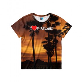 Детская футболка 3D с принтом Thailand в Петрозаводске, 100% гипоаллергенный полиэфир | прямой крой, круглый вырез горловины, длина до линии бедер, чуть спущенное плечо, ткань немного тянется | море | отдых | отпуск | пляж | солнце | туризм | турист