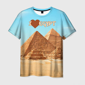 Мужская футболка 3D с принтом Egypt в Петрозаводске, 100% полиэфир | прямой крой, круглый вырез горловины, длина до линии бедер | египет | заграница | отдых | отпуск | пирамиды | турист