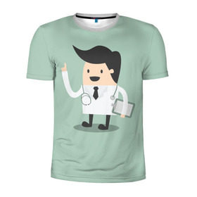 Мужская футболка 3D спортивная с принтом Доктор в Петрозаводске, 100% полиэстер с улучшенными характеристиками | приталенный силуэт, круглая горловина, широкие плечи, сужается к линии бедра | doctor | house md | md | врач | дантист | доктор | мед работник | медецина | медик | хирург