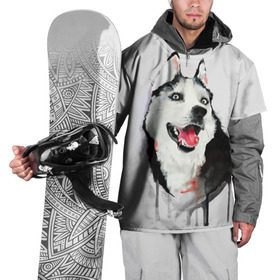 Накидка на куртку 3D с принтом Хаски в Петрозаводске, 100% полиэстер |  | Тематика изображения на принте: голова животного | кутёнок | прикольные картинки | собака | щенок