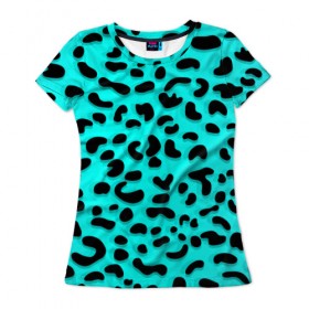 Женская футболка 3D с принтом Леопард в Петрозаводске, 100% полиэфир ( синтетическое хлопкоподобное полотно) | прямой крой, круглый вырез горловины, длина до линии бедер | sea | summer | африка | вода | джунгли | зебра | леопард | лето | море | океан | пляж | полосы | принт | тигр