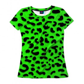 Женская футболка 3D с принтом Леопард в Петрозаводске, 100% полиэфир ( синтетическое хлопкоподобное полотно) | прямой крой, круглый вырез горловины, длина до линии бедер | 