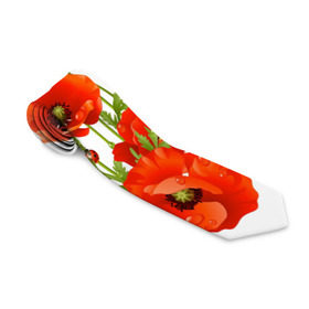 Галстук 3D с принтом Маки в Петрозаводске, 100% полиэстер | Длина 148 см; Плотность 150-180 г/м2 | field | flowers | poppies | poppy | red | wild | красные | мак | маки | поле | полевые | цветы
