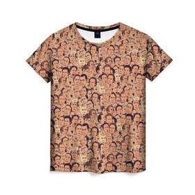 Женская футболка 3D с принтом Николас Кейдж в Петрозаводске, 100% полиэфир ( синтетическое хлопкоподобное полотно) | прямой крой, круглый вырез горловины, длина до линии бедер | актер | арт | лица | николас кейдж