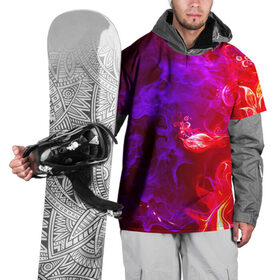 Накидка на куртку 3D с принтом Огненная стихия в Петрозаводске, 100% полиэстер |  | Тематика изображения на принте: дым | пламя | цветок | яркий