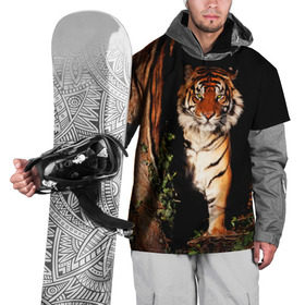 Накидка на куртку 3D с принтом Тигр в Петрозаводске, 100% полиэстер |  | Тематика изображения на принте: дикая кошка | лес | природа | тигр | хищник