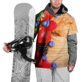 Накидка на куртку 3D с принтом Ягодки в Петрозаводске, 100% полиэстер |  | Тематика изображения на принте: красная | малина | новая | ягода | ягодная