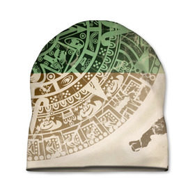 Шапка 3D с принтом Народ Майя 2 в Петрозаводске, 100% полиэстер | универсальный размер, печать по всей поверхности изделия | Тематика изображения на принте: античный | ацтеки | гранж | живопись | культура | майя | орнамент | ретро | старинный | элемент