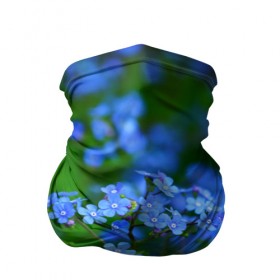 Бандана-труба 3D с принтом Синие цветы в Петрозаводске, 100% полиэстер, ткань с особыми свойствами — Activecool | плотность 150‒180 г/м2; хорошо тянется, но сохраняет форму | лепестки | прикольные картинки | цветочки | цветы