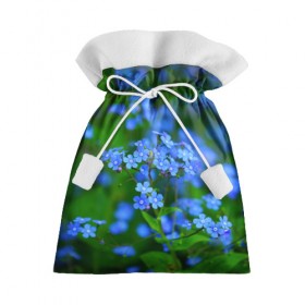 Подарочный 3D мешок с принтом Синие цветы в Петрозаводске, 100% полиэстер | Размер: 29*39 см | Тематика изображения на принте: лепестки | прикольные картинки | цветочки | цветы