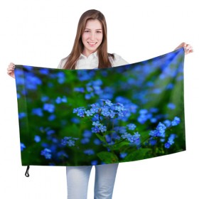 Флаг 3D с принтом Синие цветы в Петрозаводске, 100% полиэстер | плотность ткани — 95 г/м2, размер — 67 х 109 см. Принт наносится с одной стороны | лепестки | прикольные картинки | цветочки | цветы