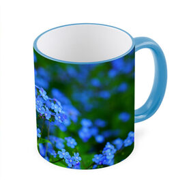Кружка 3D с принтом Синие цветы в Петрозаводске, керамика | ёмкость 330 мл | лепестки | прикольные картинки | цветочки | цветы