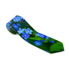 Галстук 3D с принтом Синие цветы в Петрозаводске, 100% полиэстер | Длина 148 см; Плотность 150-180 г/м2 | лепестки | прикольные картинки | цветочки | цветы