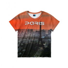 Детская футболка 3D с принтом Paris в Петрозаводске, 100% гипоаллергенный полиэфир | прямой крой, круглый вырез горловины, длина до линии бедер, чуть спущенное плечо, ткань немного тянется | 