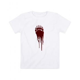 Детская футболка хлопок с принтом Bear blood trail в Петрозаводске, 100% хлопок | круглый вырез горловины, полуприлегающий силуэт, длина до линии бедер | 